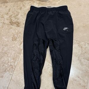 Nike Air Women's Size M Black Windbreaker Jogger Track Pants Sweatpants Patches